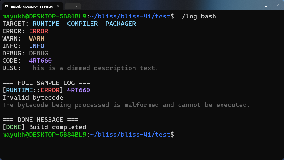 Sample Log Screenshot